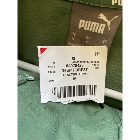 PUMA Green RadCal Polarfleece Half-Zip Hooded Sweatshirt Mens Medium 84978425 - Picture 10 of 15